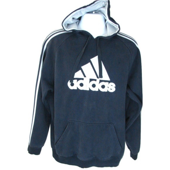 adidas Other - Adidas Men's Hoodie Navy Gray TRI Stripes Size L